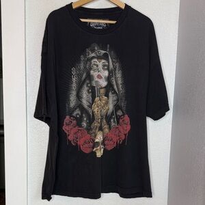 Dyse One Graphic T-Shirt 3XL Chicano Art Skull Rose Tee Made in USA Streetwear